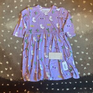 Goosies Purple 3/4 Sleeve Mardi Gras Dress Size: 4T